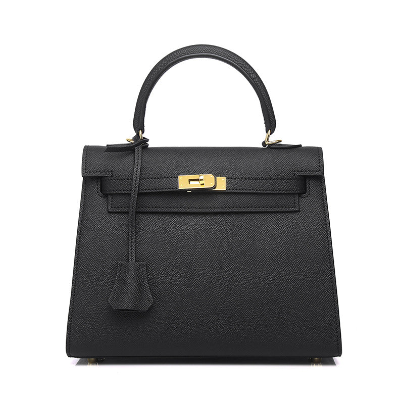 Orange Leather Kelly Top Handle Bag