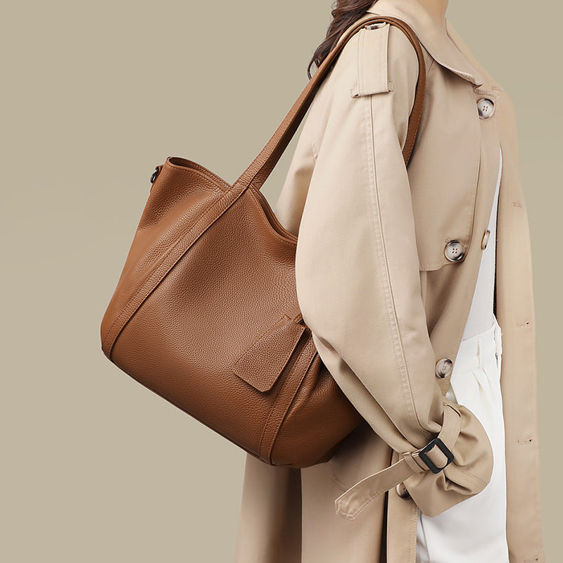 Genuine Leather Large Tote Shoulder Bag
