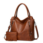 Women's Vintage Faux Leather Tote Handbag