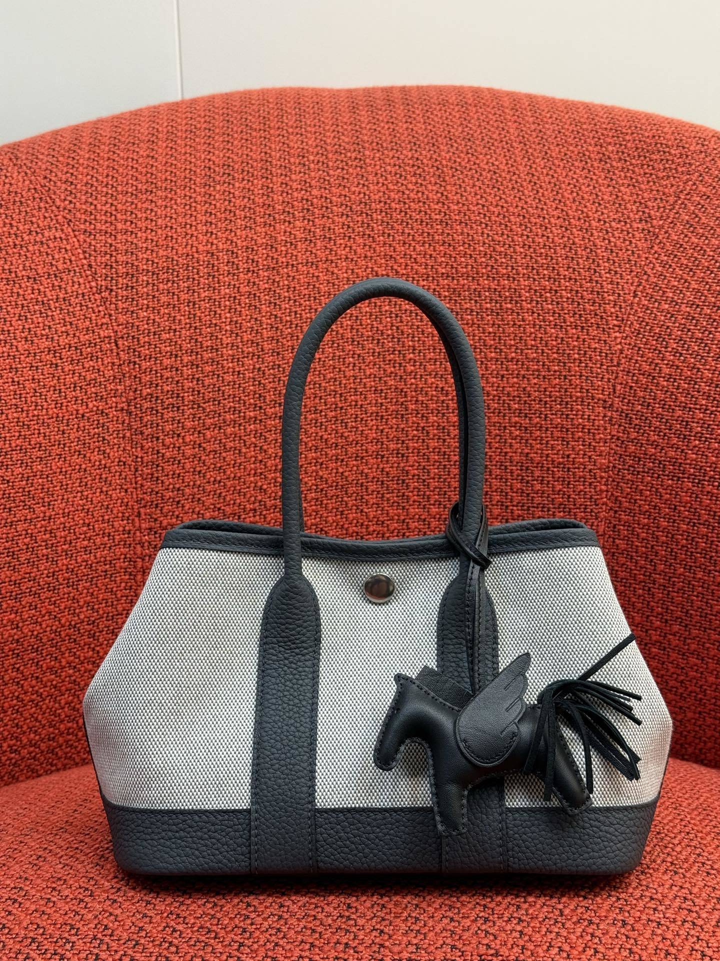Mini Canvas Leather Garden Tote Handbag