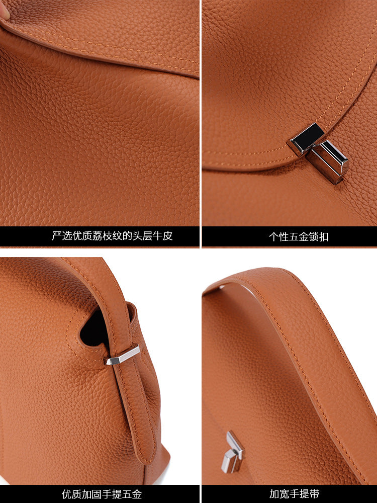 Premium Cowhide Pillow Handbag Shoulder Bag
