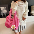 Soft Plush Daisy Tote Bag