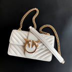 Genuine Leather Quilted Love Birds Crossbody Bag