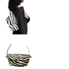 Zebra Print Calfskin Shoulder Bag Women