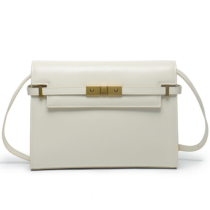 Black Genuine Leather Shoulder Bag Manhattan Style