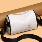 Crocodile Embossed Soft Leather Crossbody Bag