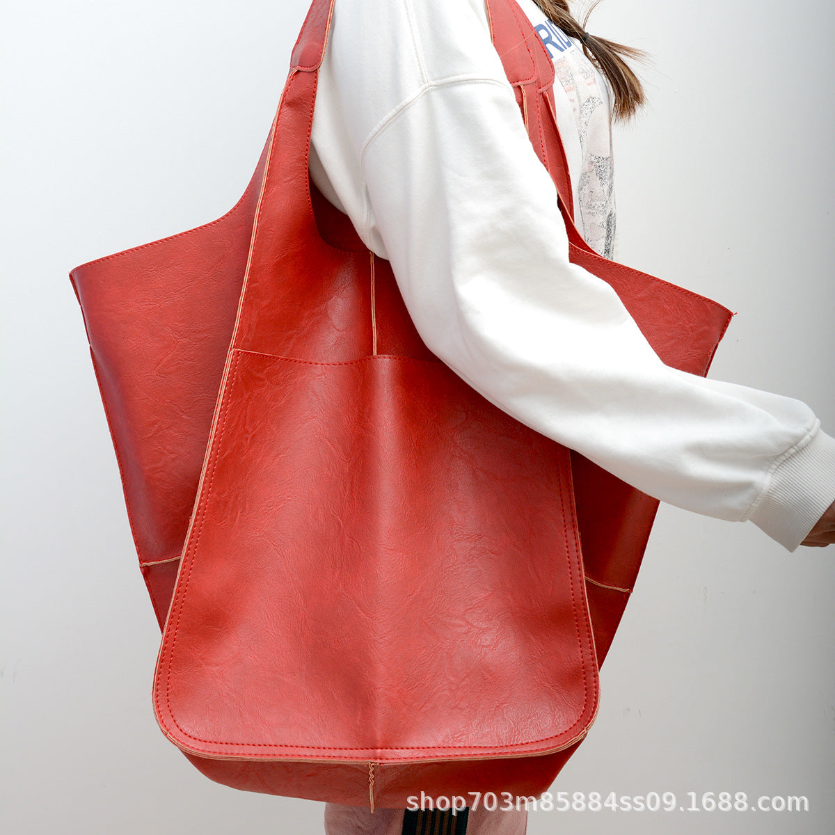 Soft Leather Large Capacity Shoulder Tote Bag