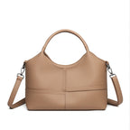 Soft Leather Commuter Tote Crossbody Bag