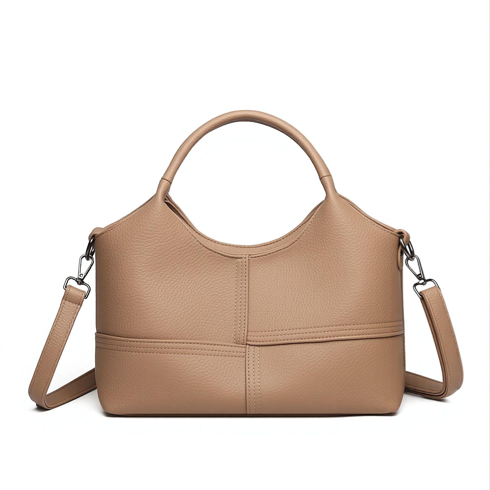 Soft Leather Commuter Tote Crossbody Bag