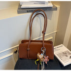 Retro Versatile Faux Leather Shoulder Handbag Women
