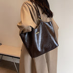 Stylish Soft Leather Large Capacity Tote Bag