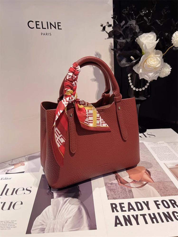 Elegant Women's Leather Tote Shoulder Bag