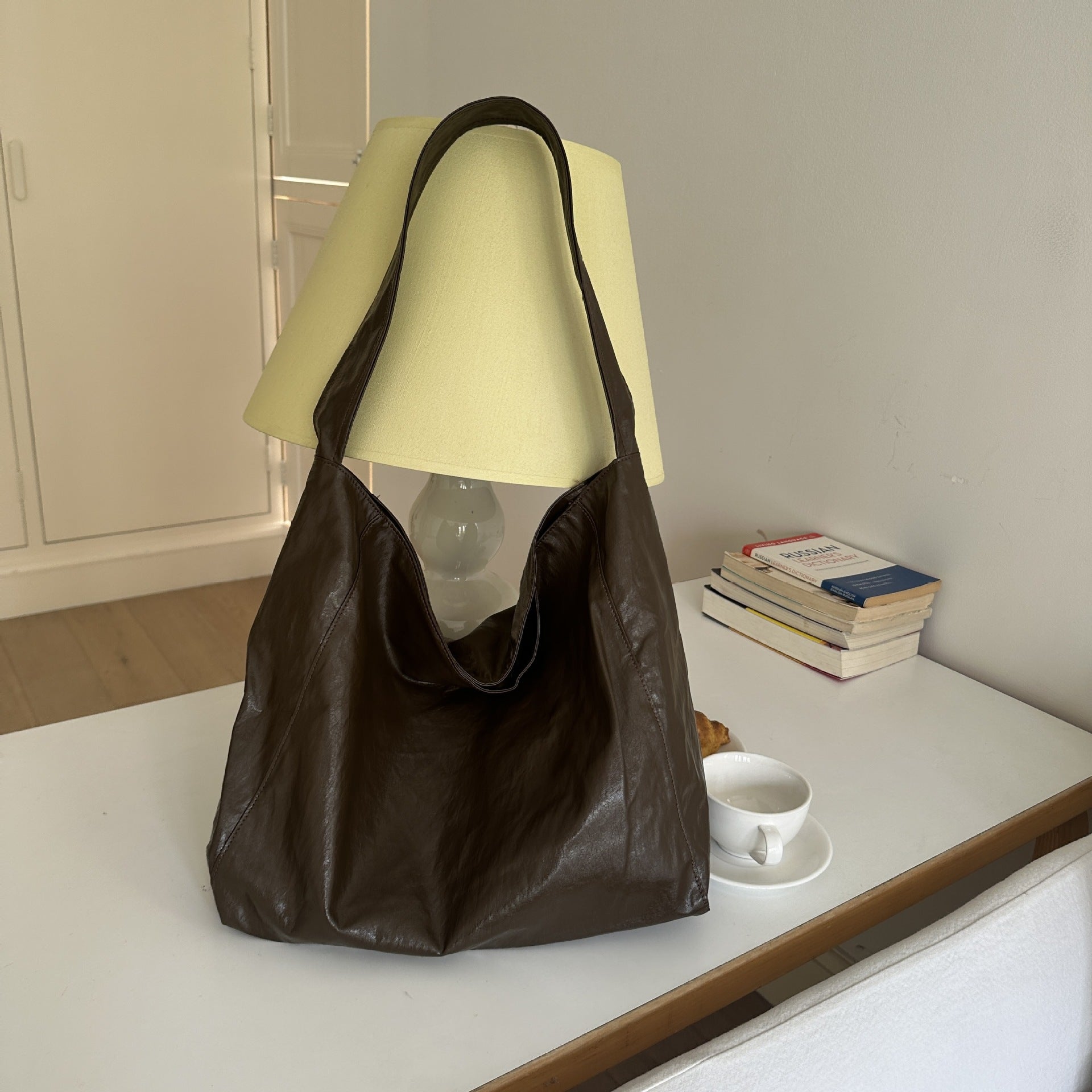 Soft Faux Leather Large Capacity Shoulder Tote