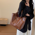 Stylish Soft Leather Large Capacity Tote Bag