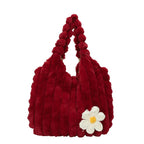 Soft Plush Daisy Tote Bag