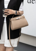 Premium Cowhide Kelly Style Shoulder Handbag
