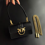 Genuine Leather Quilted Love Birds Crossbody Bag
