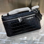 Lychee Grain Leather Top-Handle Crossbody Bag