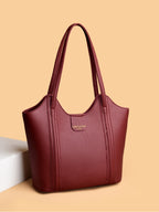 Premium Faux Leather Tote Shoulder Bag