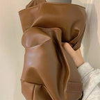 Soft Vegan Leather Large Shoulder Bag