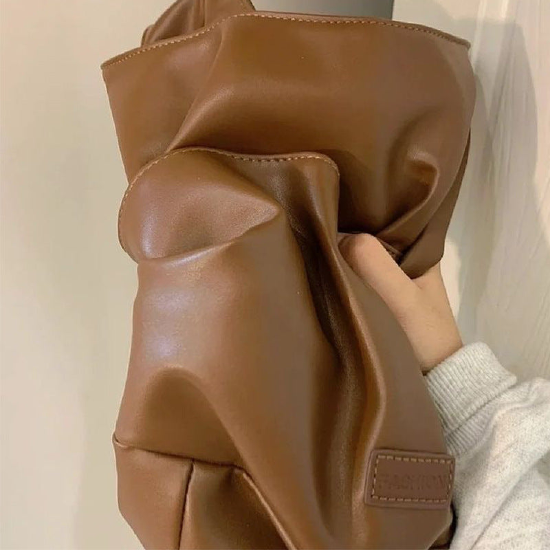 Soft Vegan Leather Large Shoulder Bag