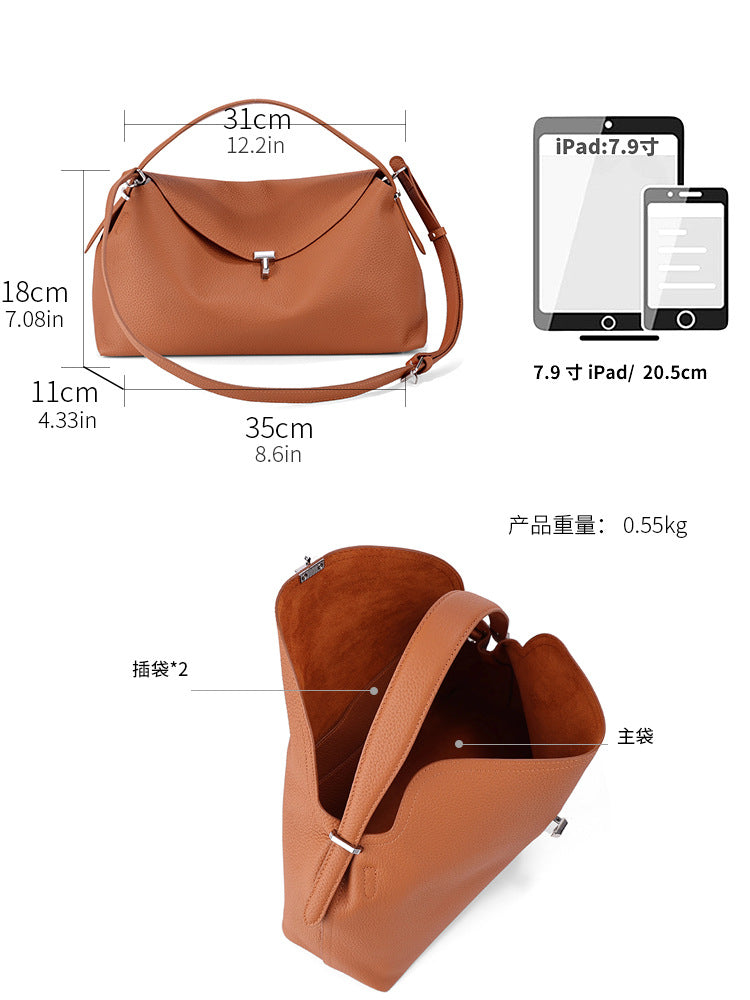 Premium Cowhide Pillow Handbag Shoulder Bag