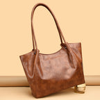 Elegant Commuter Tote Bag Stone Pattern Leather