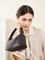 Lambskin Woven Hobo Shoulder Crossbody Bag