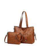 Fashion Soft Leather Tote Shoulder Bag Set