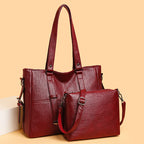 Fashion Soft Leather Tote Shoulder Bag Set