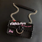 Genuine Leather Quilted Love Birds Crossbody Bag