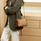 Women's Monogram Pattern Shoulder Crossbody Bag