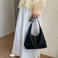 Fashion Woven Soft Leather Shoulder Tote Bag