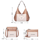 Soft Leather Tote Shoulder Bag Set