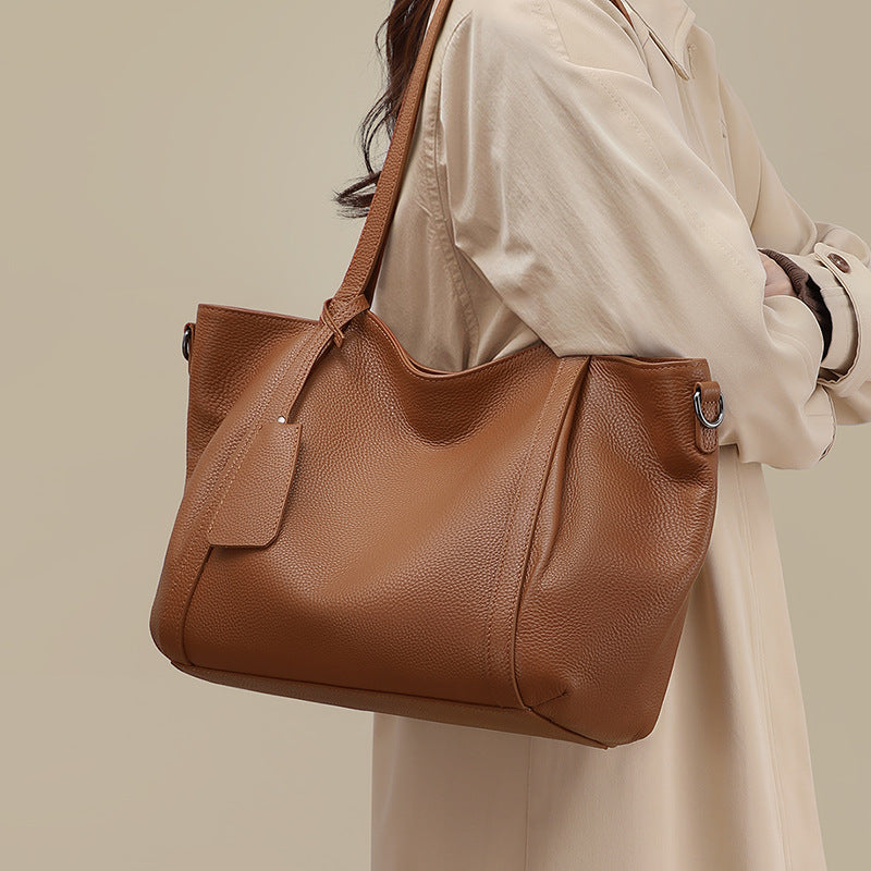 Genuine Leather Large Tote Shoulder Bag