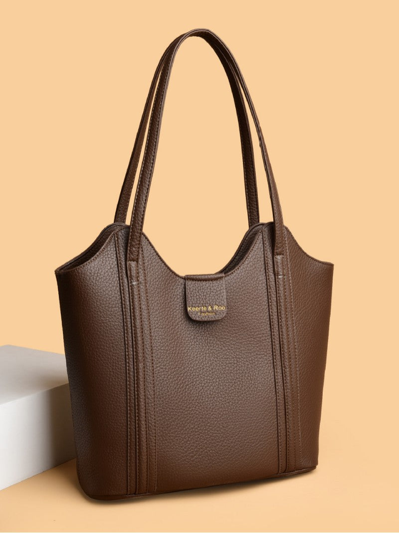 Premium Faux Leather Tote Shoulder Bag