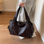 Women's Faux Leather Commuter Tote Shoulder Bag