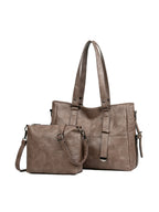 Fashion Soft Leather Tote Shoulder Bag Set