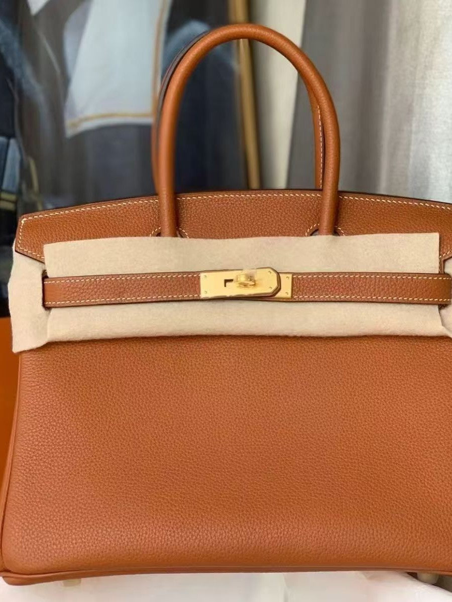 Premium Togo Leather Birkin Style Handbag