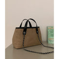 Women's Suede-Feel Chain Shoulder Tote Bag