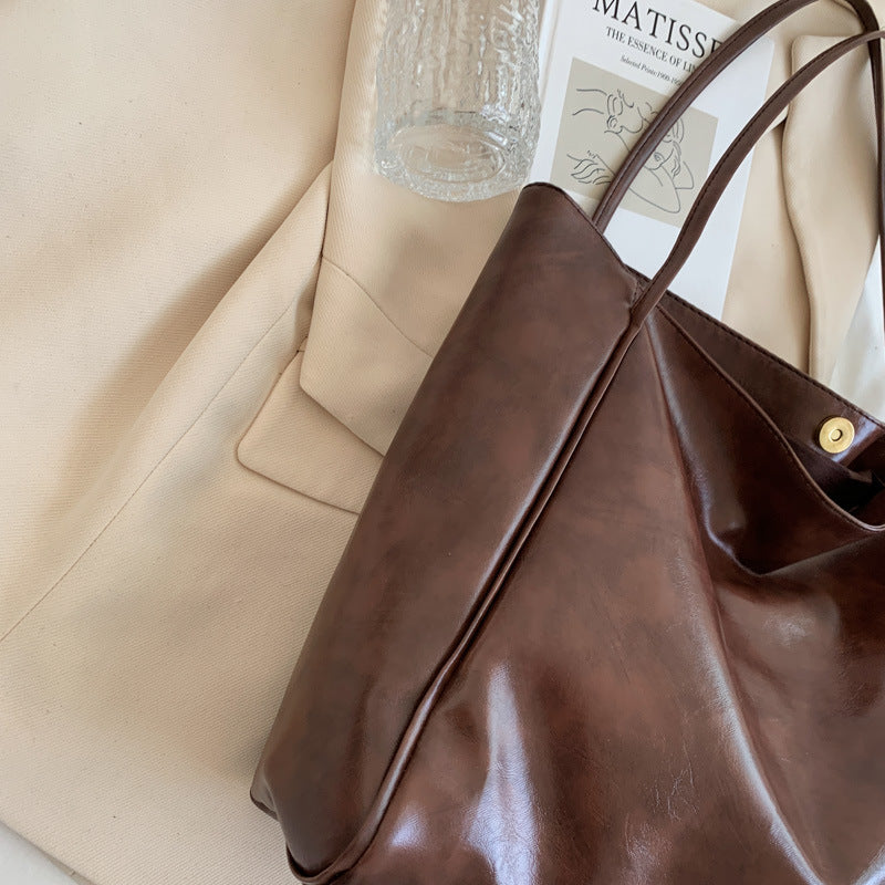 Soft Leather Large Capacity Shoulder Tote Bag