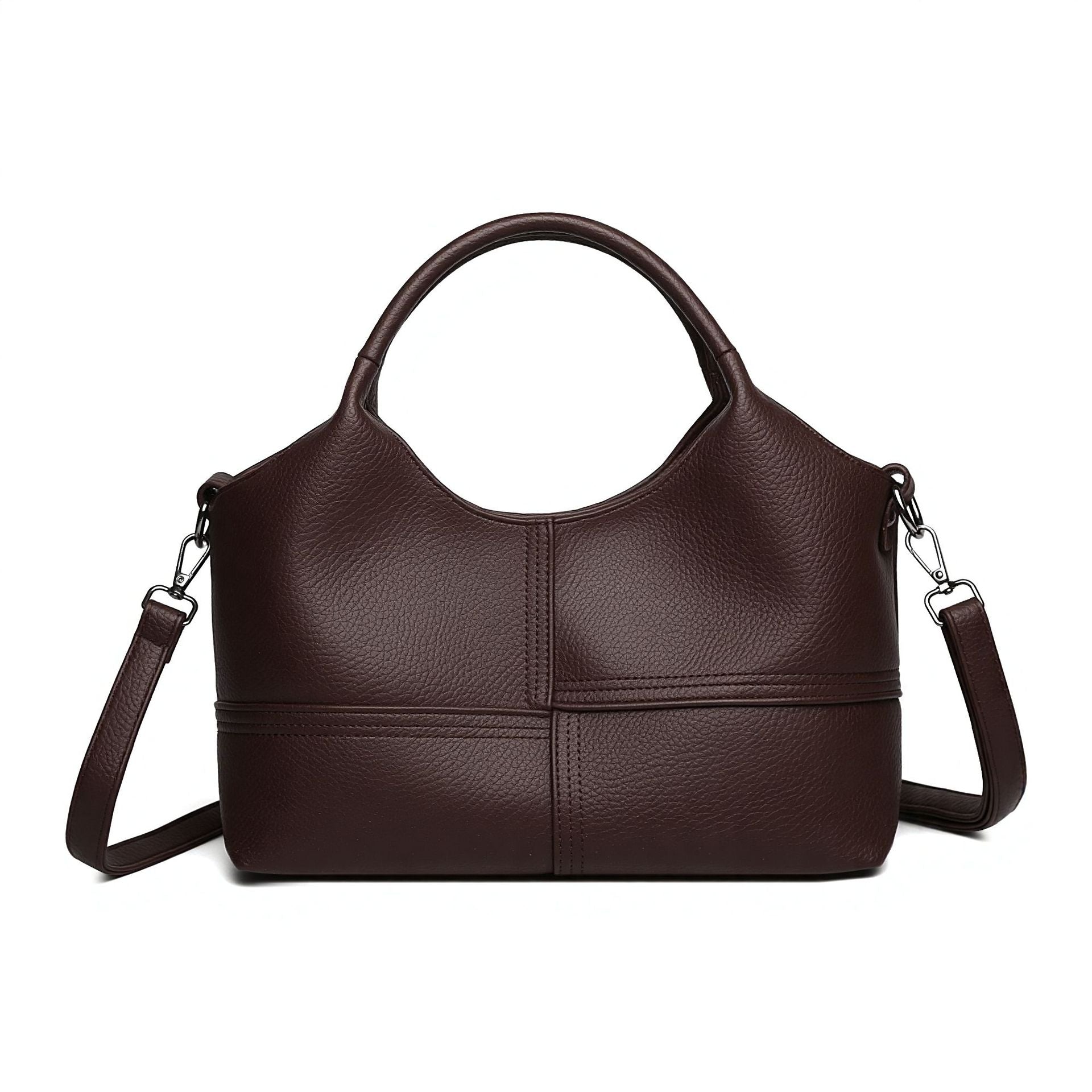 Soft Leather Commuter Tote Crossbody Bag