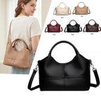 Soft Leather Commuter Tote Crossbody Bag