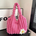Soft Plush Daisy Tote Bag