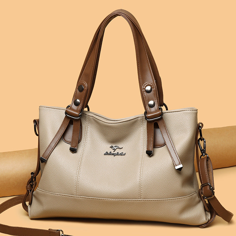 Elegant Soft Leather Large Capacity Shoulder Bag