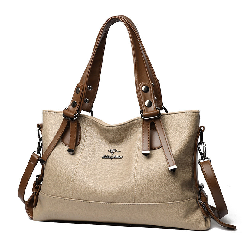 Elegant Soft Leather Large Capacity Shoulder Bag
