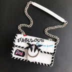 Genuine Leather Quilted Love Birds Crossbody Bag