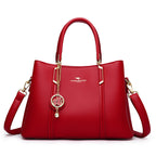 Ladies Soft Leather Tote Crossbody Handbag