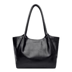Elegant Commuter Tote Bag Stone Pattern Leather