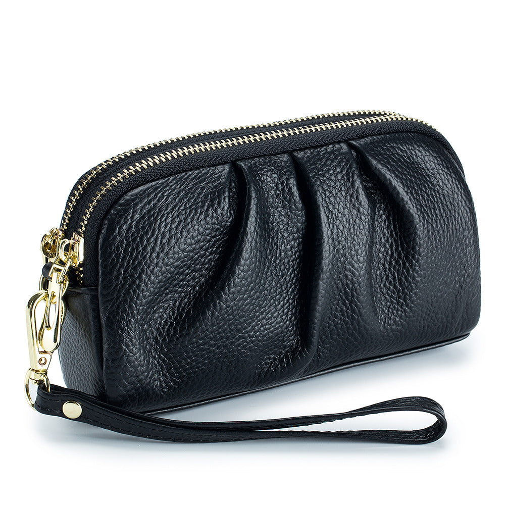 Genuine Leather Women's Wristlet Clutch Wallet